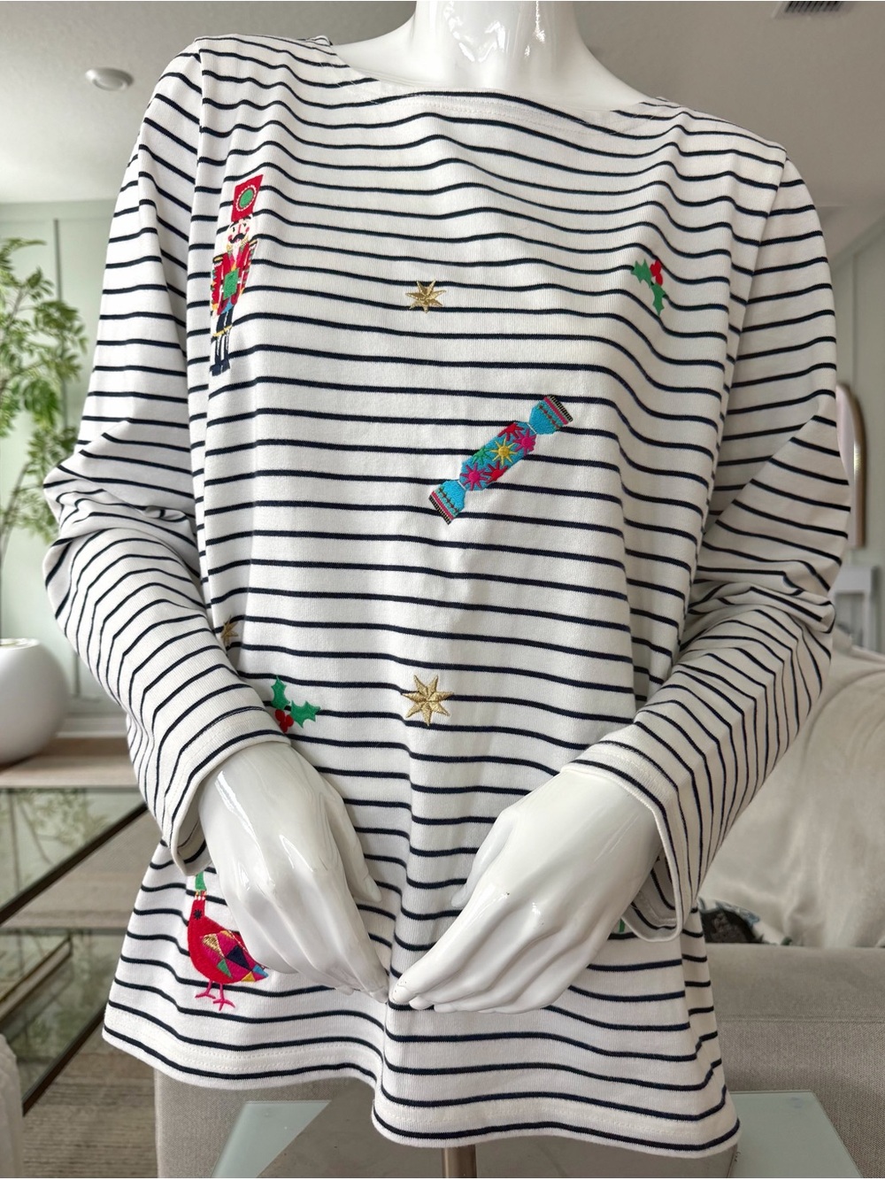 Joules holiday striped pullover shirt 14